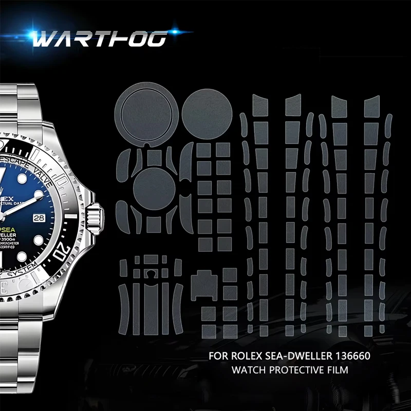 Suitable for Rolex Sea 136660 Watch Protective Film Deepsea Deep Dive Gradient Ghost King 44mm Dial Bezel Buckle Film