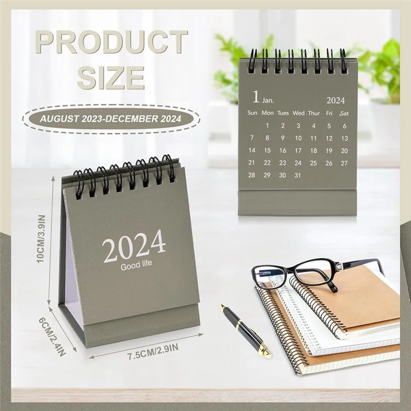 6 Pcs Mini Desk Calendar 2024, Mini Desk Calendar 2023-2024 - Runs From Oct 2023 Until Dec 2024, Small Desktop Calendar