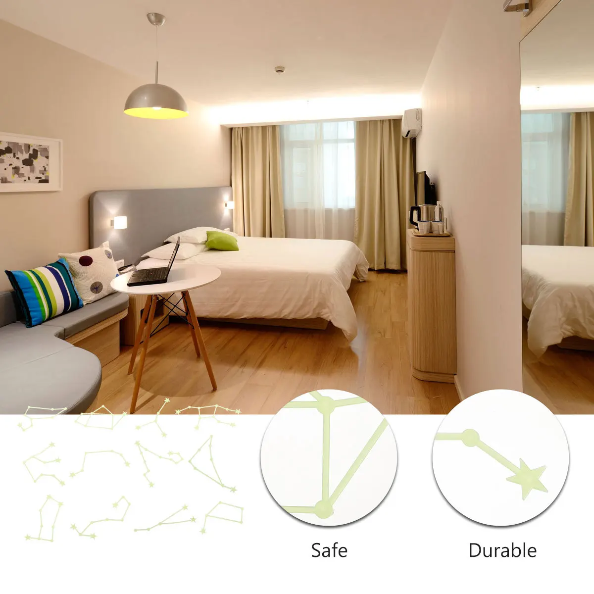 

5Sets Glow in The Dark Wall Stickers Luminous Stars for Ceiling Bedroom Decor Environmental Friendly Plastic Constellation