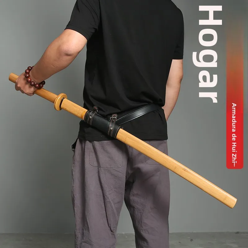 Espada Samurai de Madera Real con Funda para Cosplay, Entrenamiento, Técnica de Esgrima, Práctica de Artes Marciales, Mango d...