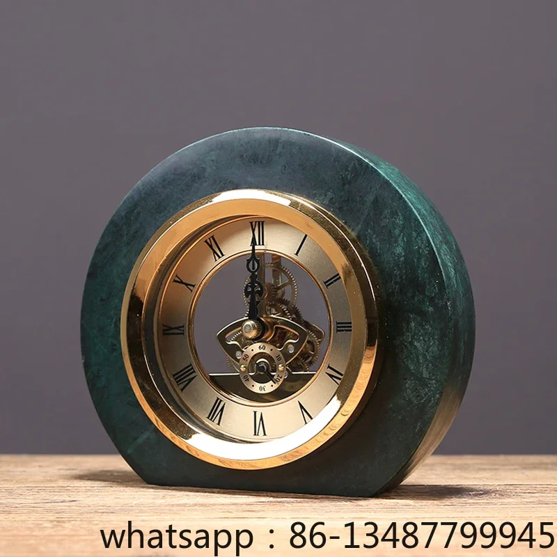 

Nordic Creative Light Luxury Marble Clock Decoration Silent Living Room, foyer, desk clock, model room, soft decoration