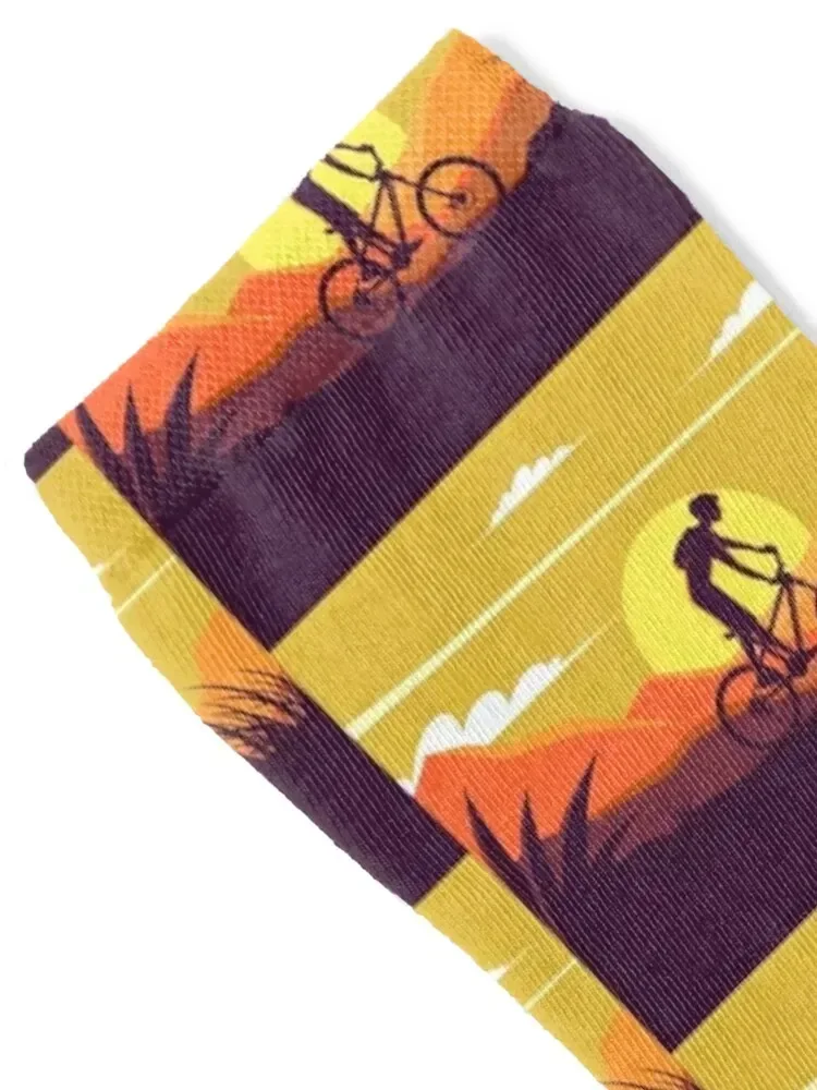 Sunset Mountain Bike Socks FASHION heated anime Ladies Socks Men's