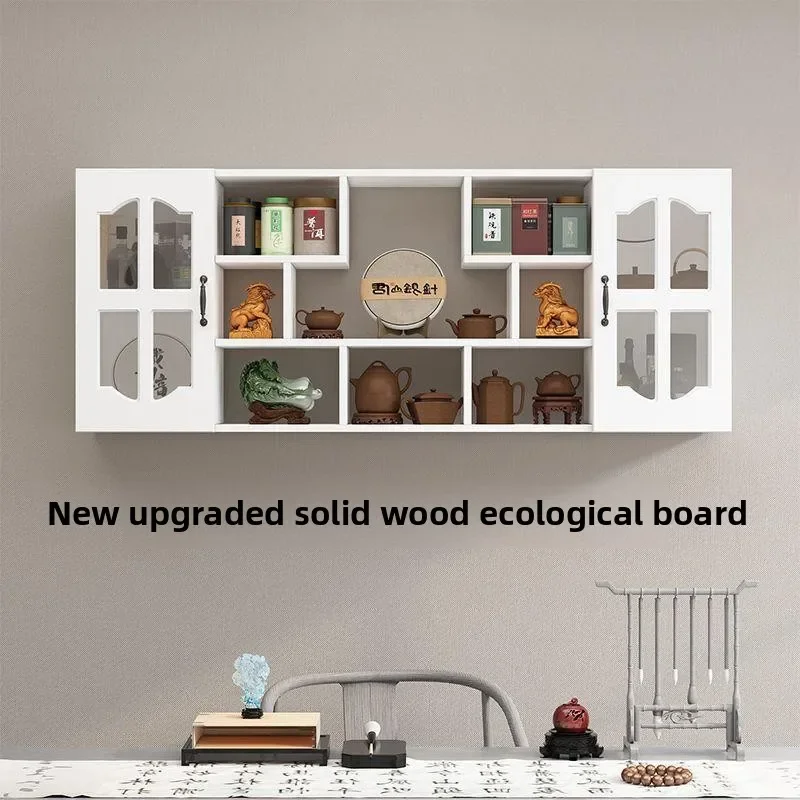 LXY solid wood bogu frame Duobao Pavilion wall-mounted household living room wall rack
