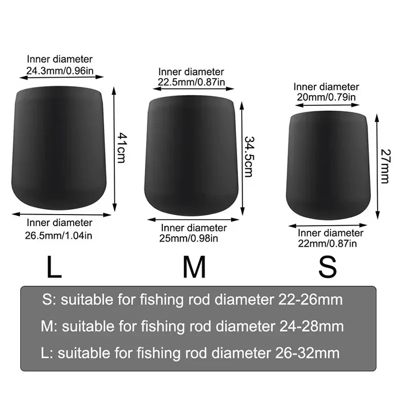 Angelruten-Endkappe Silikon-Angelrutenschutzgriff Köderruten-Bodenschutz Angelzubehör Pesca Tackle Accessoires – Detail 6