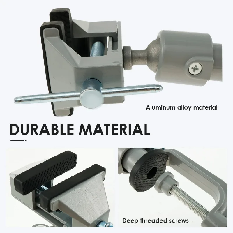 مشبك الطاولة نائب 360 ° تدوير الجدول ملزمة سبائك الألومنيوم منجلة العمل المحمولة مقعد صغير المشبك أداة ثابتة للحفر #5