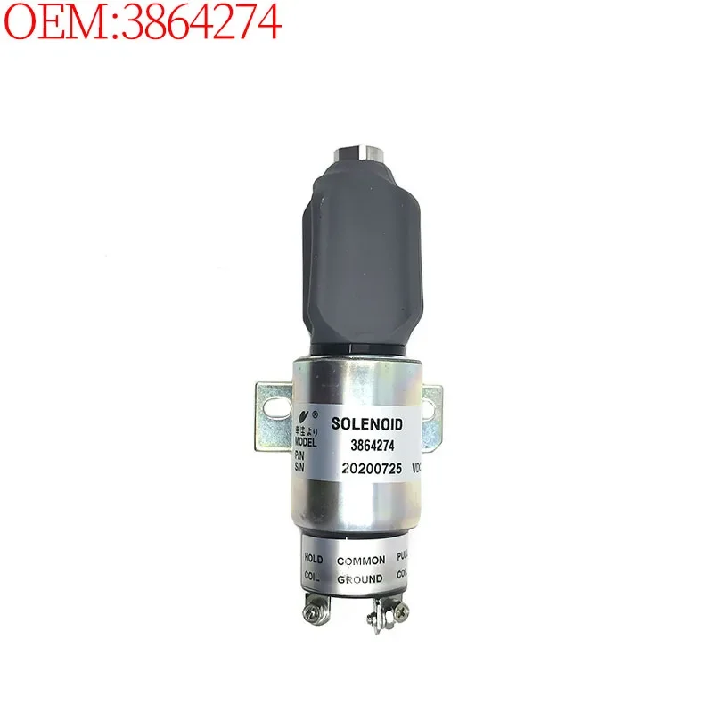 Excavator Accessories for Hyundai R215/R225-7/R110-7/YuChai YC135/Zoomlion/LiShiDe Flameout Solenoid Valve Stop Switch 3991625