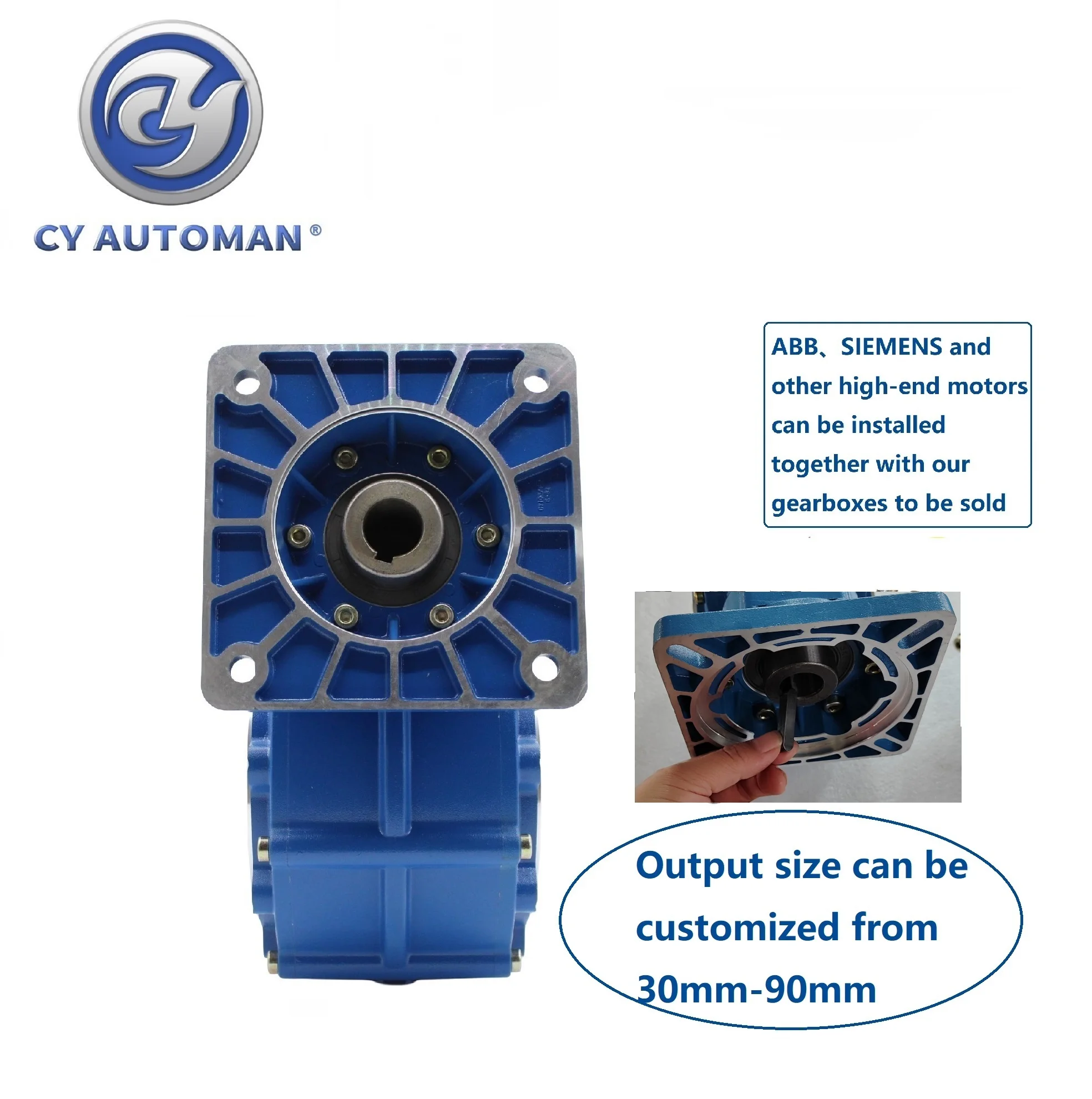 CYAutoman  big output hole Worm Gearbox Free Maintenance CYWF90  Input 35mm Output 90mm Ratio 7.5:1/100:1 for Boring Machines