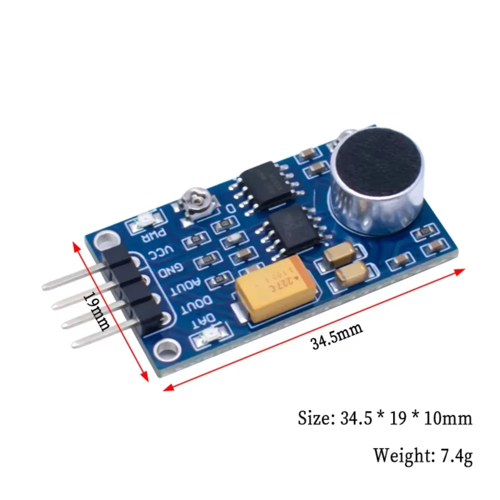 LM386 Audio Power Amplifier Module Sound Detection Sensor Voice Sensor Board for Ambient Sound Detection