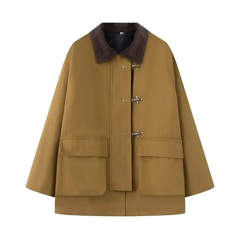 

SuperAen European and American Style Women's Clothing Commuter Style Fashion Big Pocket Cotton Parka Jacket