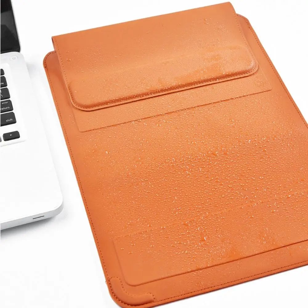 Foldable Laptop Sleeve Holder Automatic Closing 13-14/15-16 Inch Carrying Stand Pouch Leather Multifunction Notebook Case
