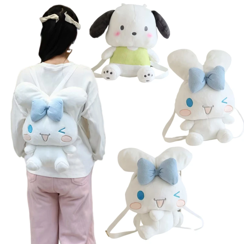 Sanrio wink cinnamoroll mochila adorável kawaii anime pochacco estilo japonês bolsa de ombro lolita saco de pelúcia presentes de natal para a menina