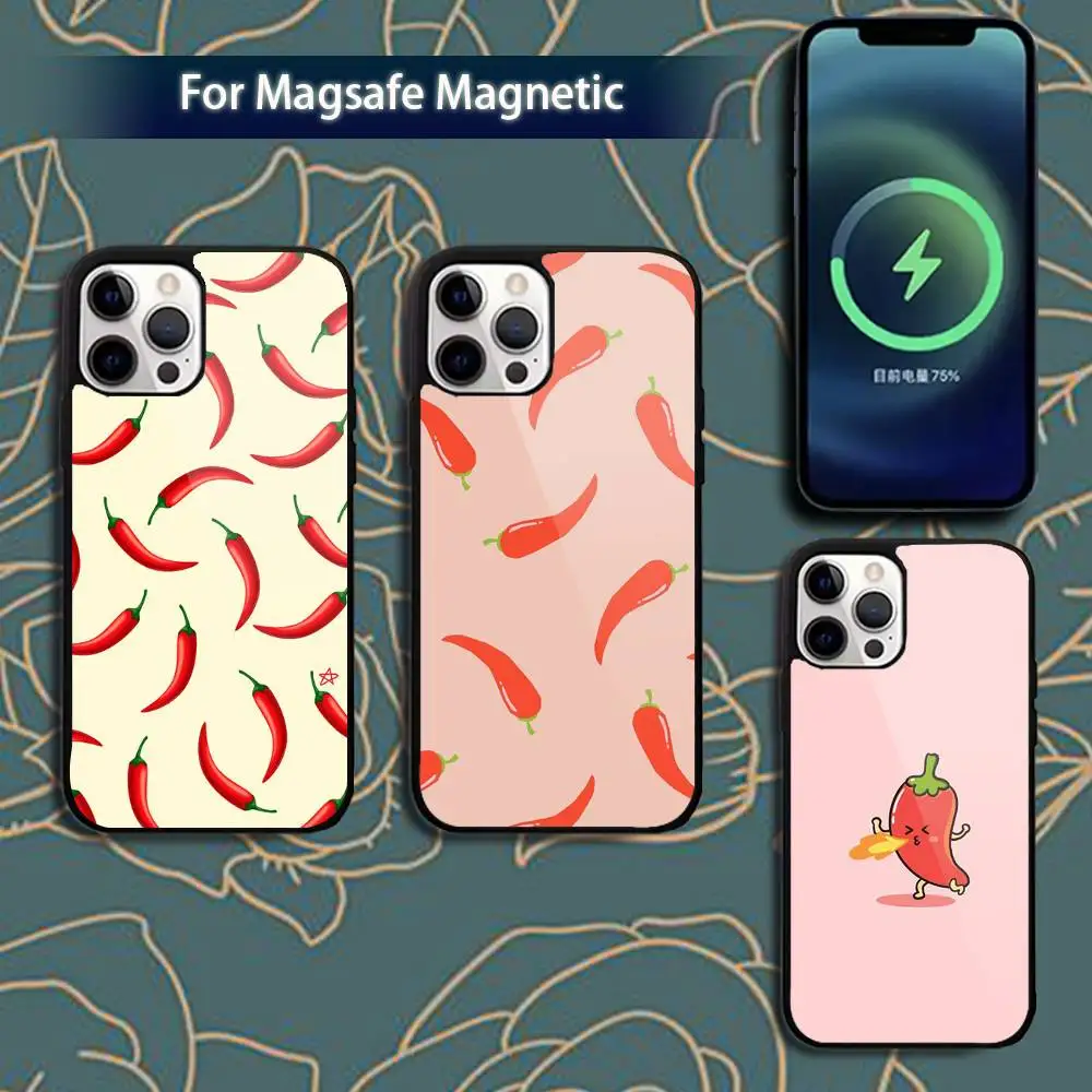 

C-Cartoon Funny C-Chili Red Phone Case For iPhone 17,16,15,14,13,12,11,Pro,Max,Plus,Mini,Magsafe,Magnetic Wireless Charging Case
