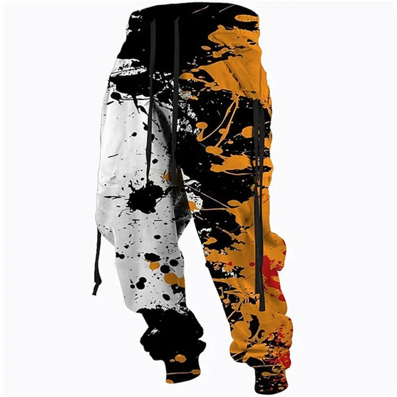 Graffiti Drawstring Long Men\'s Casual Sweatpants Joggers 3D Print Camo Trousers Mens Clothing Track Vintage Pants Clothes Man