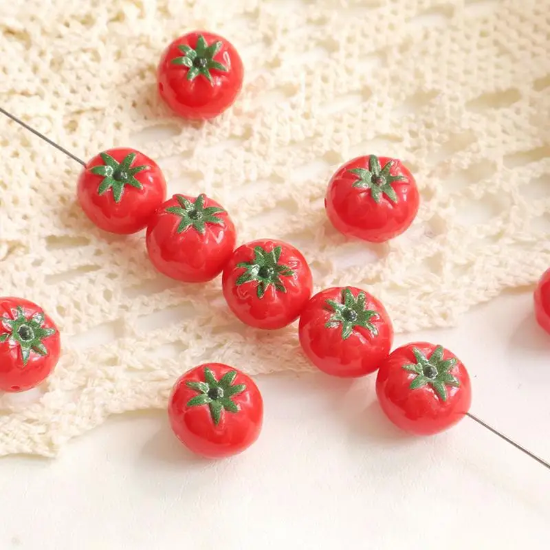 Frucht-Design 3D Lose Perlen 5 Stück in Leuchtenden Farben für DIY Handgemachte Armbänder, Anhänger, Ohrringe und Kleine Bastelprojekte – Detail 6