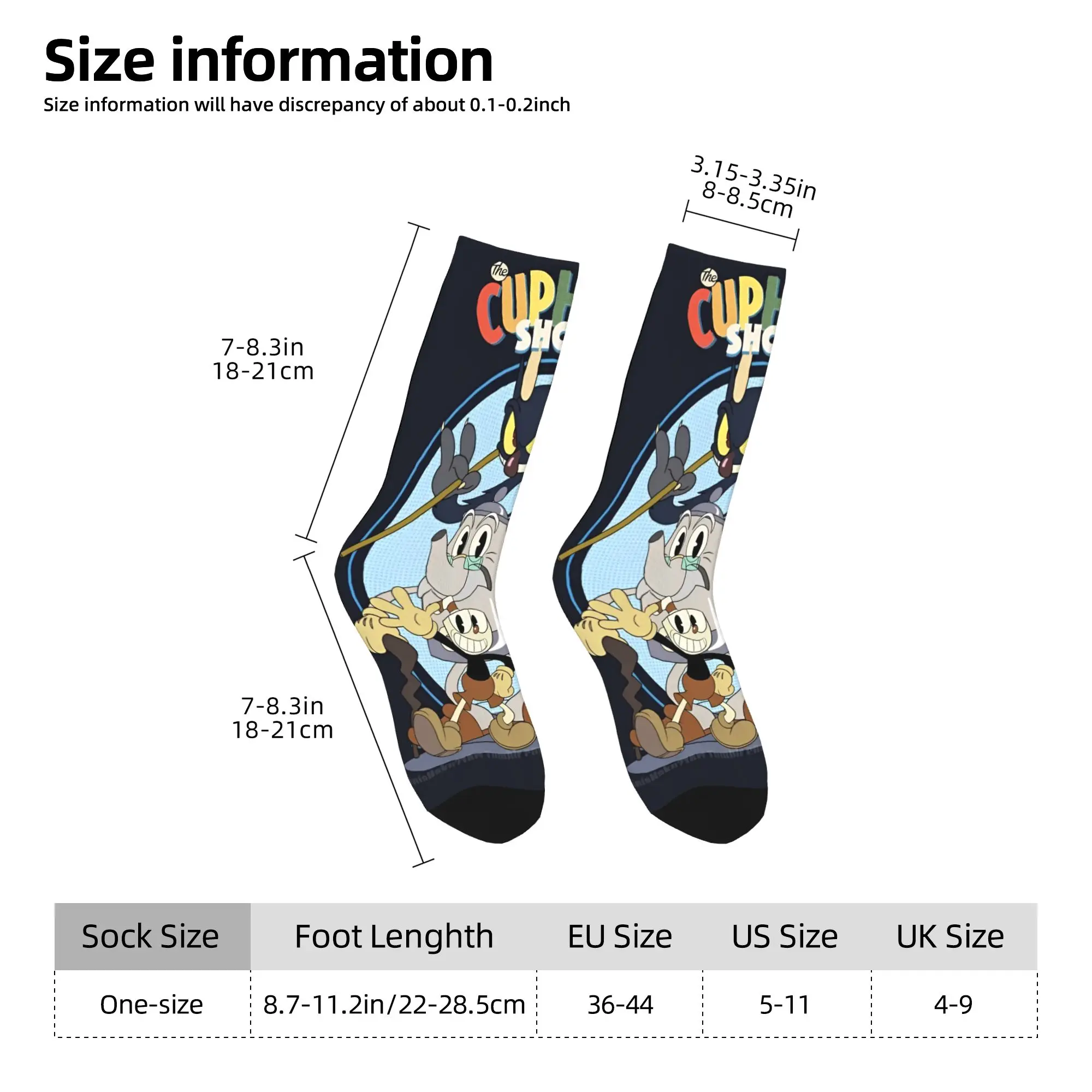 カップヘッド漫画靴下レトロストッキング冬アンチスキッドユニセックス男性靴下高品質グラフィックアウトドアスポーツ靴下