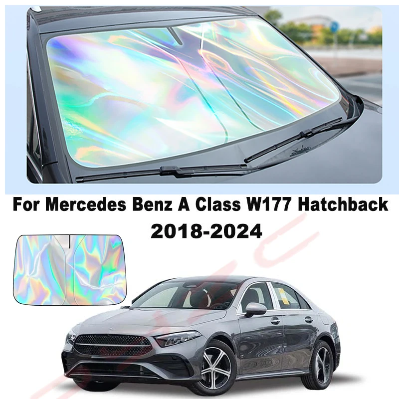 For Mercedes Benz A Class W177 Hatchback 2018-2024 Car Windshield Sunshade Cover Front Window Sun Shade Visor Auto Interior UV