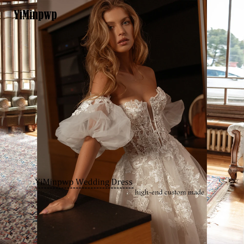 Vestidos De Novia Vintage Vestidos De Novia elegantes sin tirantes batas sin espalda Apliques De encaje Vestidos glamorosos De Novia personalizados 2025