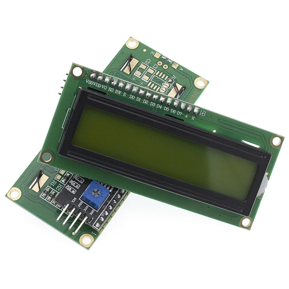 Módulo de Interface de Display LCD para Arduino, Tela Azul, Amarela, Verde, Caracteres 16x2, PCF8574T, PCF8574, IIC, I2C, 5V
