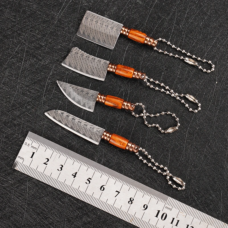 EDC Portable Mini Kitchen Knife Stainless Steel Knife Disassembly Express Knife Cutting Fruit Keychain Decorative Knife