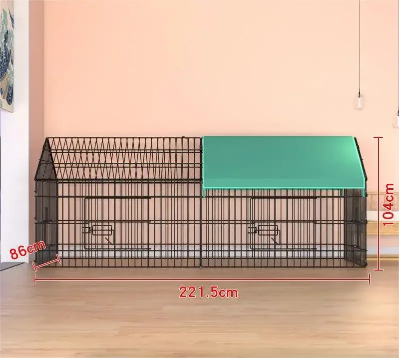 Coop Chicken Cage Enclosure Duck Rabbit Cat Crate Playpen Exercise Cage With Weather Proof Cover Backyard Metal Foldable Outdoor