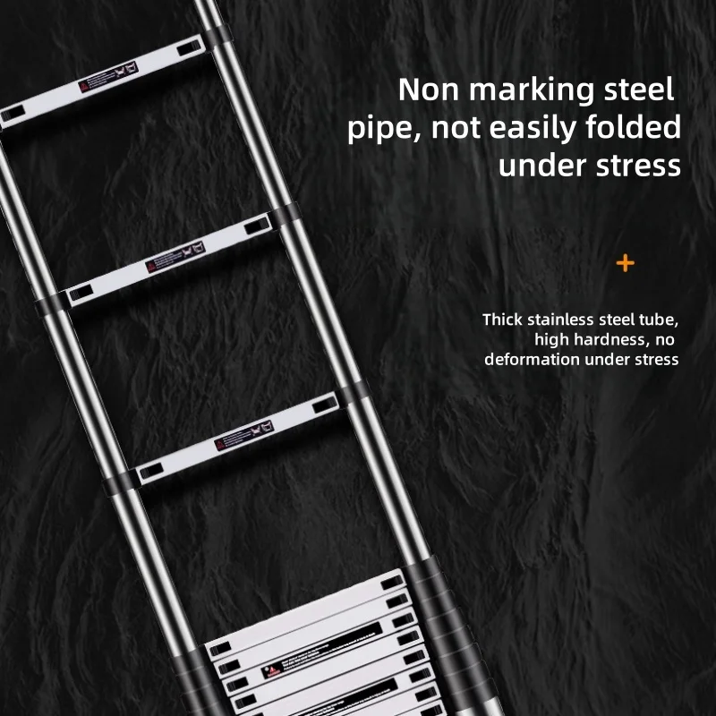 Stainless steel multifunctional telescopic ladder, folding zigzag ladder, straight ladder, high-altitude maintenance step ladder view 4