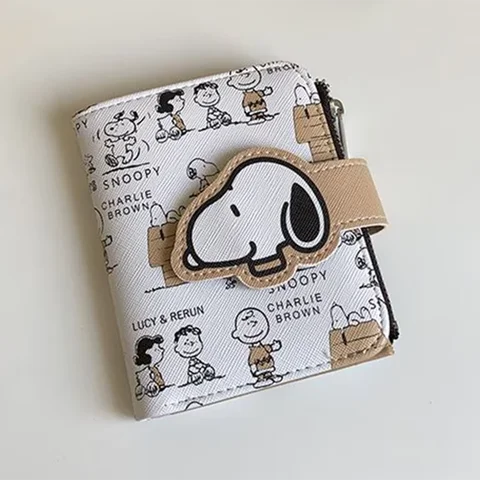 Snoopy Purse Anime Cartoon Short Coin Wallet High Value Cute Zipper Student  ID Holders Multi Slot Bag Women Men Birthday Gifts