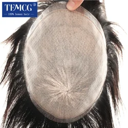 Male Hair Prosthesis Silk Base Top Breathable Asia Men's capillary prothesis Toupee Men 100% Natural Human Hair System For Men