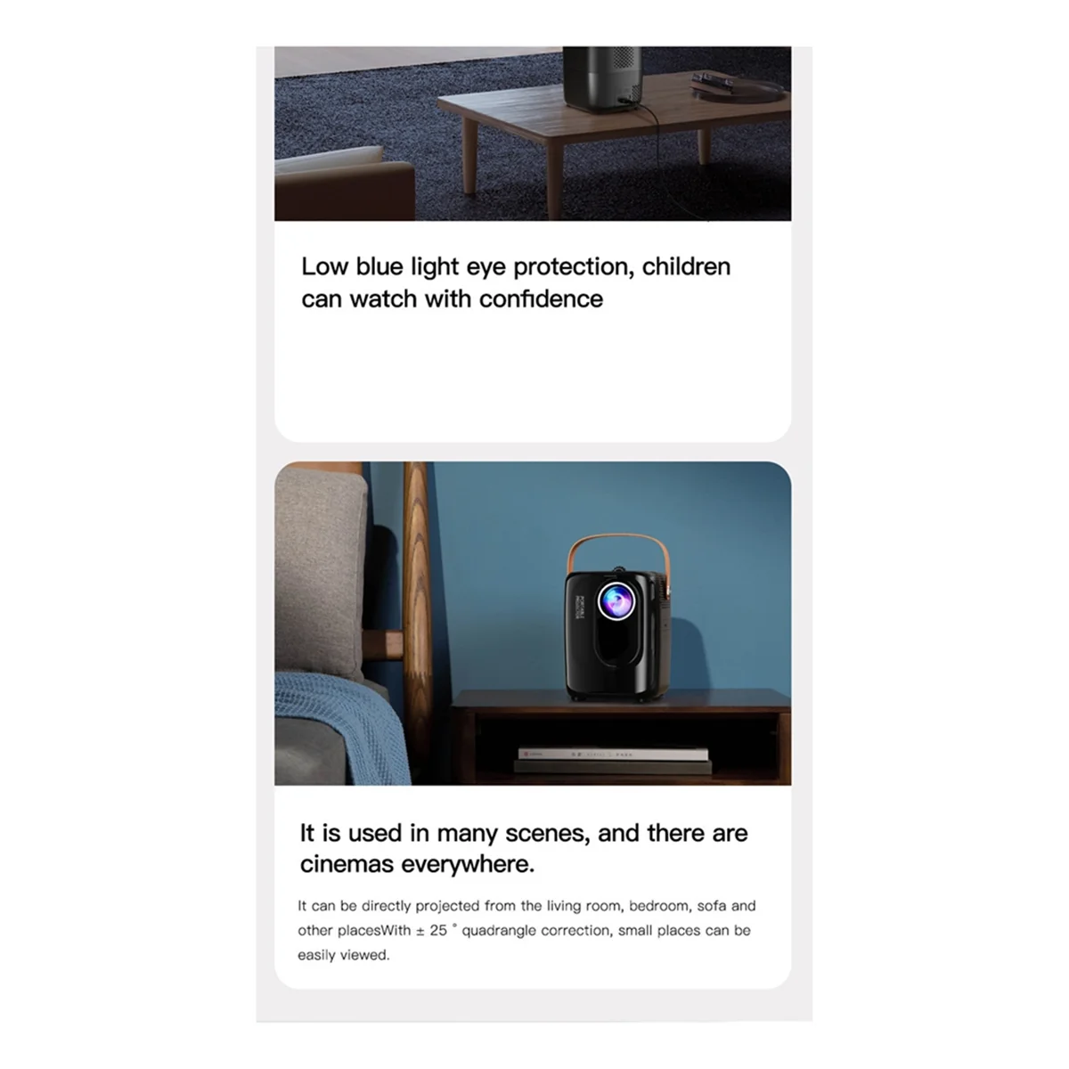 N33R_S10 Portable Projector 5G Wifi Home Theater black US PLUG