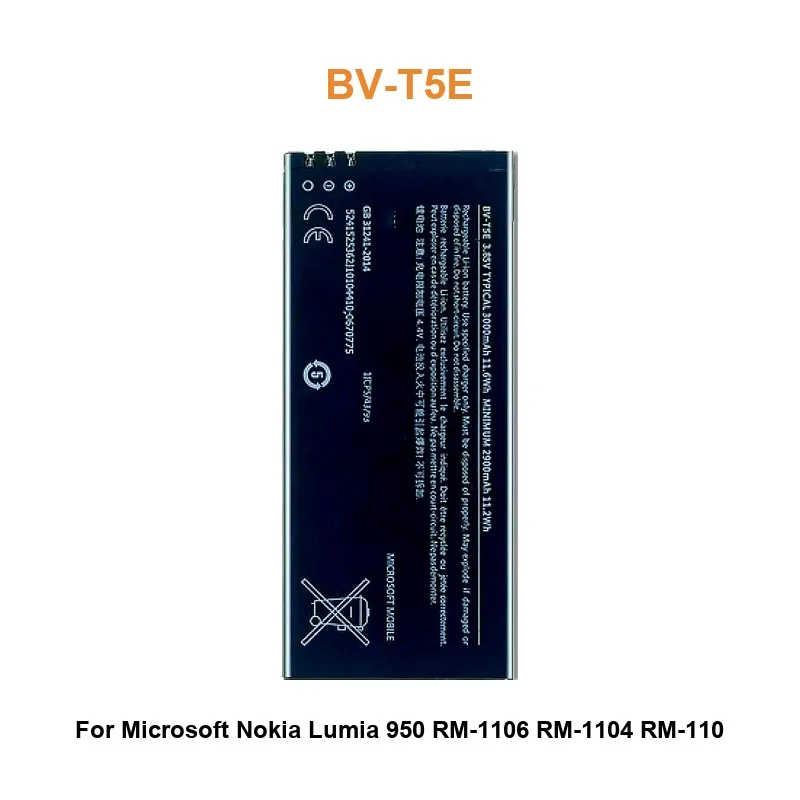 بطارية لمايكروسوفت نوكيا Lumia 640 535 950 435 640 430 RM-1109 RM-1090 RM-1106 RM-1096 BV-T5C BL-L4A BV-T5E BV-5J BV-T4B
