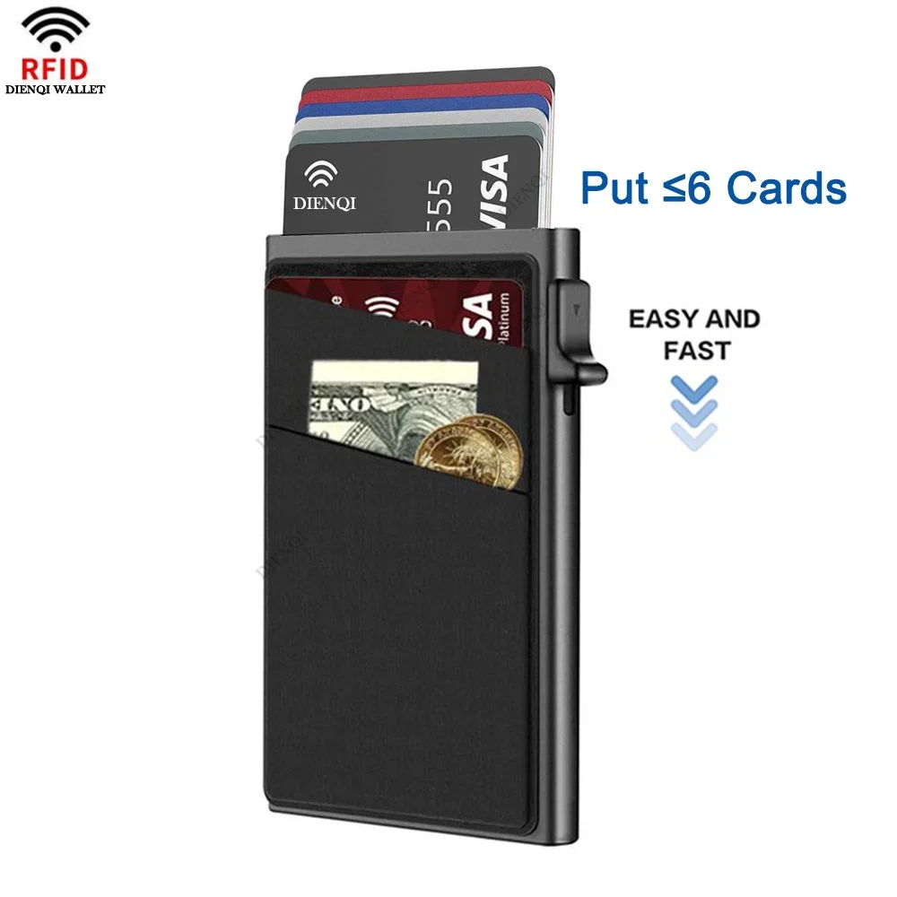 RFID Bank Credit Card Holder Money Clips Wallets Mens Women Slim Thin Cardholder Case Anti Theft Metal Money Bag Purse Choice