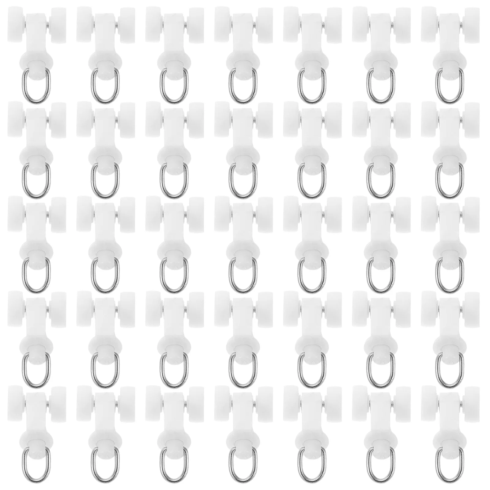 

100Pcs Curtain Track Rollers Heavy Duty Ripple Fold Drapery Runners 0.98x0.39 Inch Smooth Sliding Curtain Rail Gliders Silent