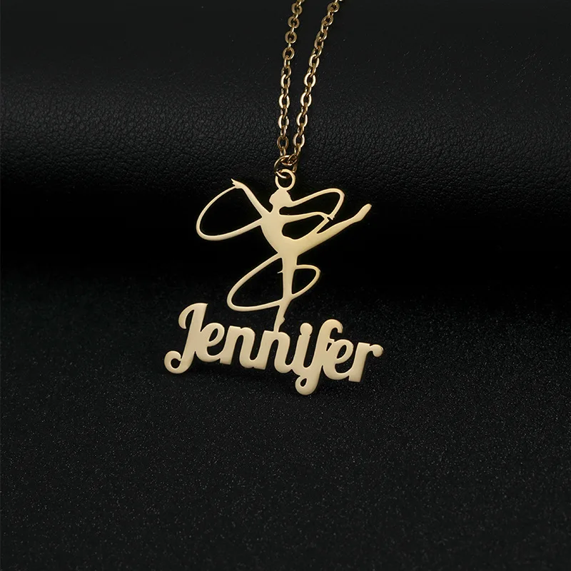 Customized Dancing Name Necklace Customized Stainless Steel Dancing Necklace for Women Customized Name Pendant Birthday Gift