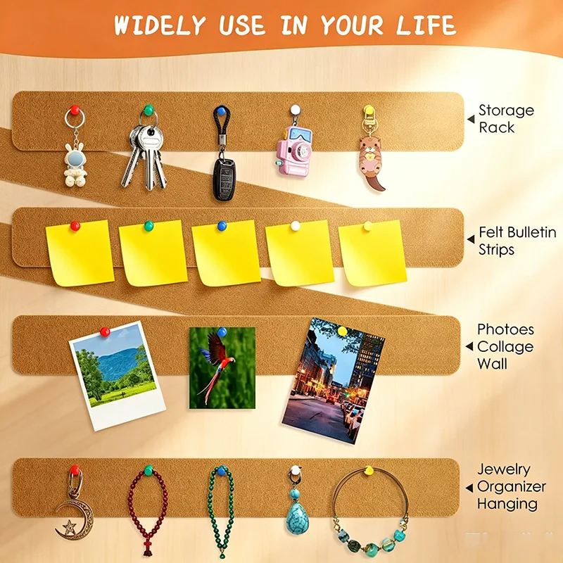 3PCS Removable Cork Board for Walls Cork Small Board Wall Message Board RMB02