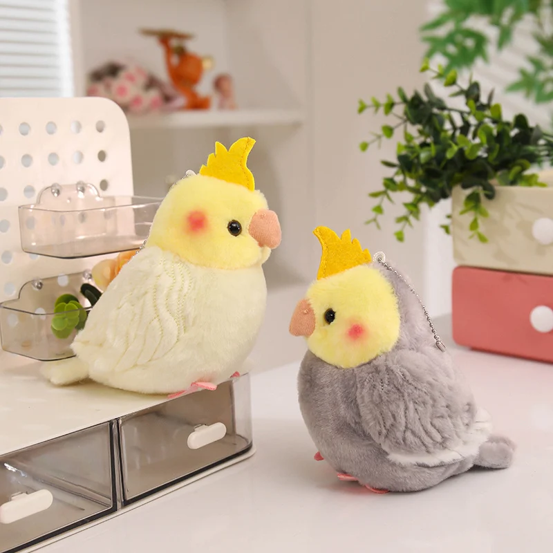 Lifelike Cute Cockatiel Parrot Plush Pendant Toy Stuffed Bird Simulation Sparrow Tit Doll High Fidelity Soft Animal Gift view 5