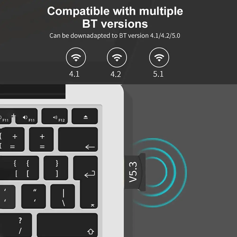

USB Bluetooth 5.3 Adapter Transmitter Receiver Bluetooth 5.3 Audio Bluetooth Wireless USB Adapter for PC Laptop Computer