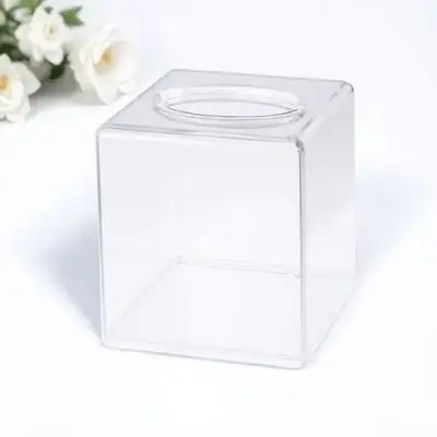 Fashion Acrylic Square Tissue Box Transparent Tissue Holder Paper Storage Case Home Car Office Bedroom Bathroom Decor - view 6