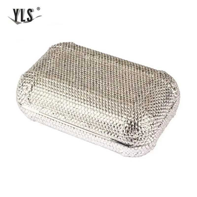 Fashionable women\'s handbag luxury diamond silver party evening bag women\'s wallet bride wedding bag cocktail Bolso Mujer