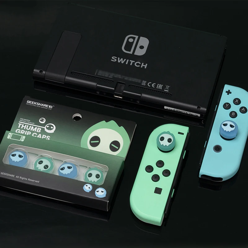4個親指グリップキャップ任天堂スイッチoledかわいいゴーストひよこ動物ジョイスサムスティックニンテンドースイッチns lite