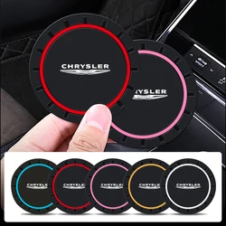 2PCS Car Coasters Water Cup Slots Non-Slip Mat Waterproof Cup Pad For Chrysler 300c PT Cruiser Grand Voyager Pacifica Country