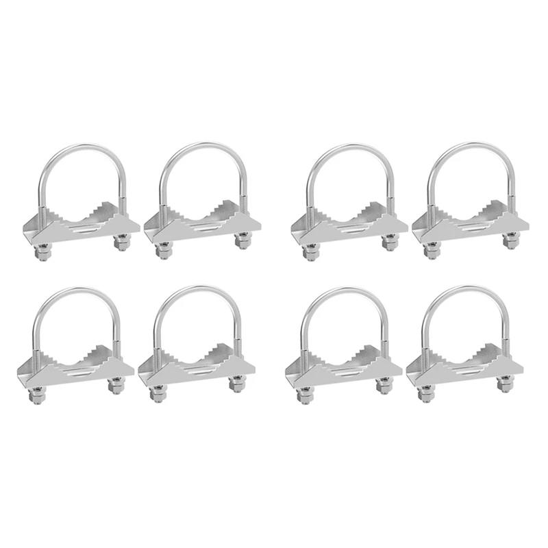 8 Set Antenna Mast Pipe Clamp With V Jaw Block And U Bolt All Anti-Rust Finished For TV CB Ham Antenna Or Panel Pipe