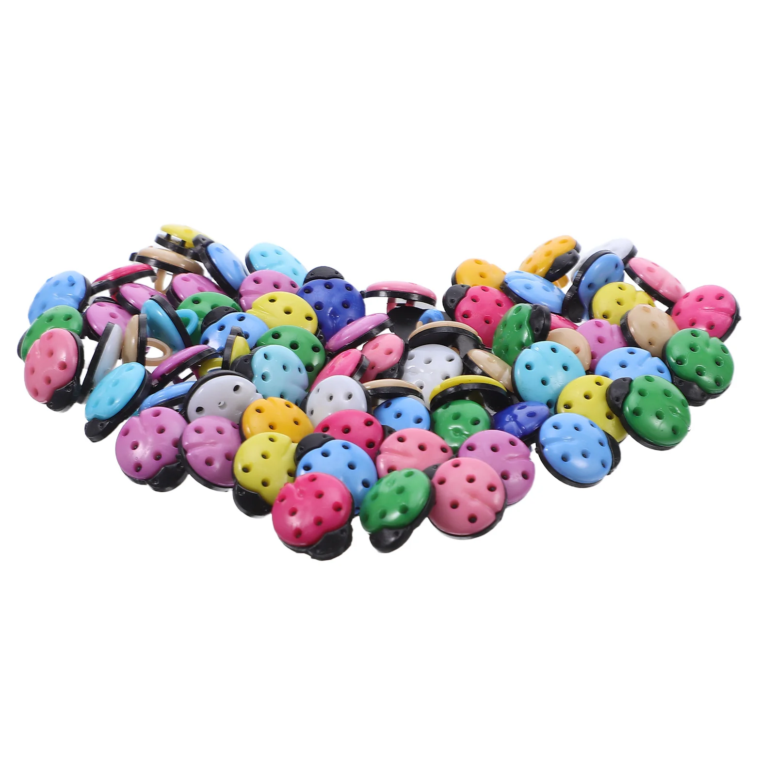 100 szt. Uroczych guzików w kształcie biedronki, kolorowe zapięcia w kształcie owadów do robótek ręcznych, kardiganów dziecięcych, szycia, guziki w kształcie robaczy.