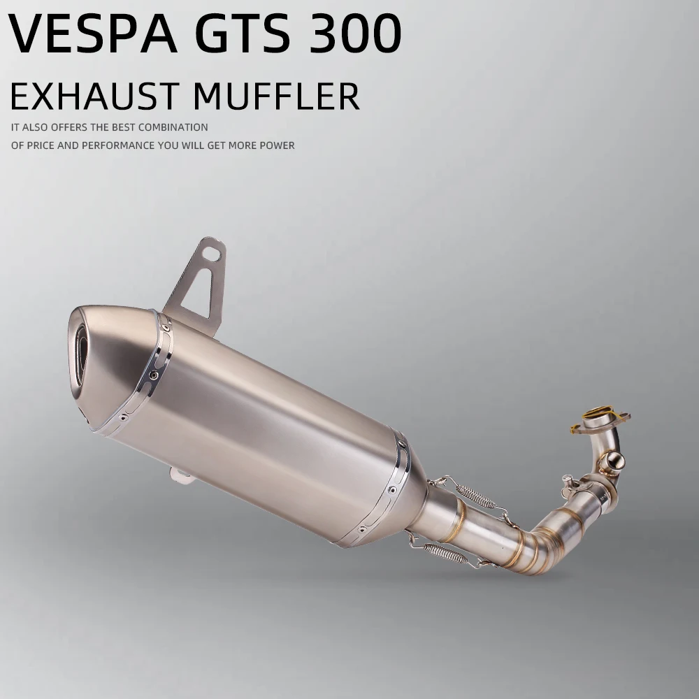 

For vespa gts 250 gts 300 2007- 2017 2018 2019 2020 motorcycle slip on exhaust GTS300 muffler mid-tube gts300