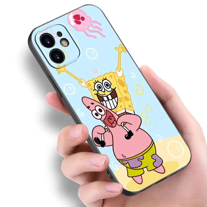 S-SpongeBob-SquarePants Phone Case For Apple iPhone 16 15 Pro Max 14 13 12 Pro Max Mini 11 Pro 7 8 Plus XR X XS SE 2020 2022