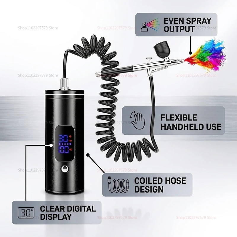 Airbrush with Compressor Portable Airbrush Painting Mini Spray Gun for Painting Paint Crafts Airbrush Compressor Paint Spray Gun