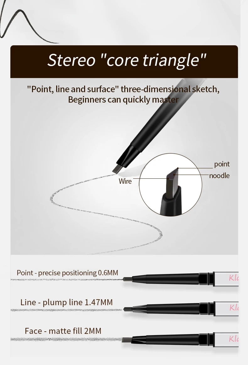 klaisy silver triangle slim eyebrow pencil