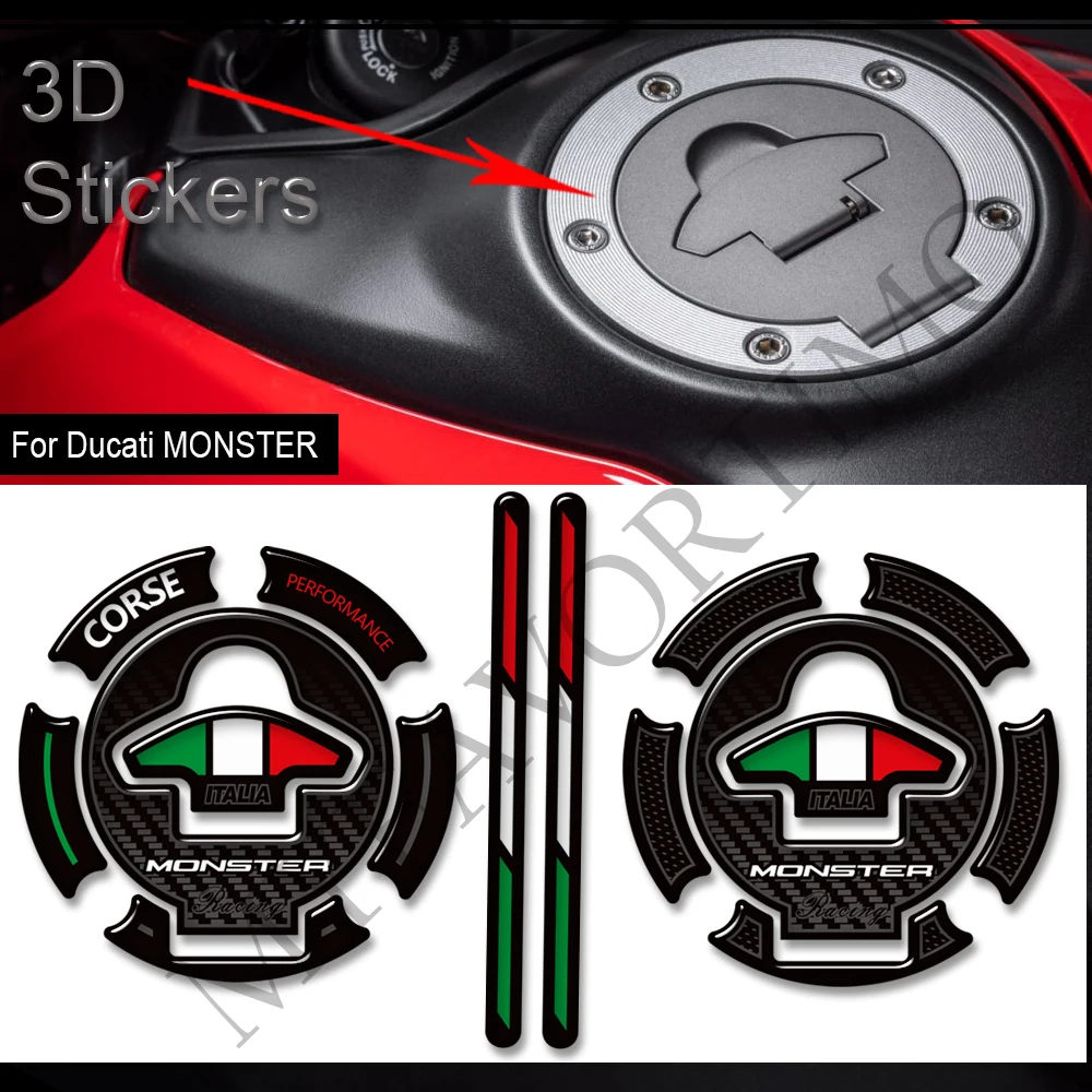 

For Ducati Monster 620 696 796 800 950 939 821 797 937 1000 1100 1200 SP Tank Pad Gas Fuel Oil Cap Fairing Fender Stickers