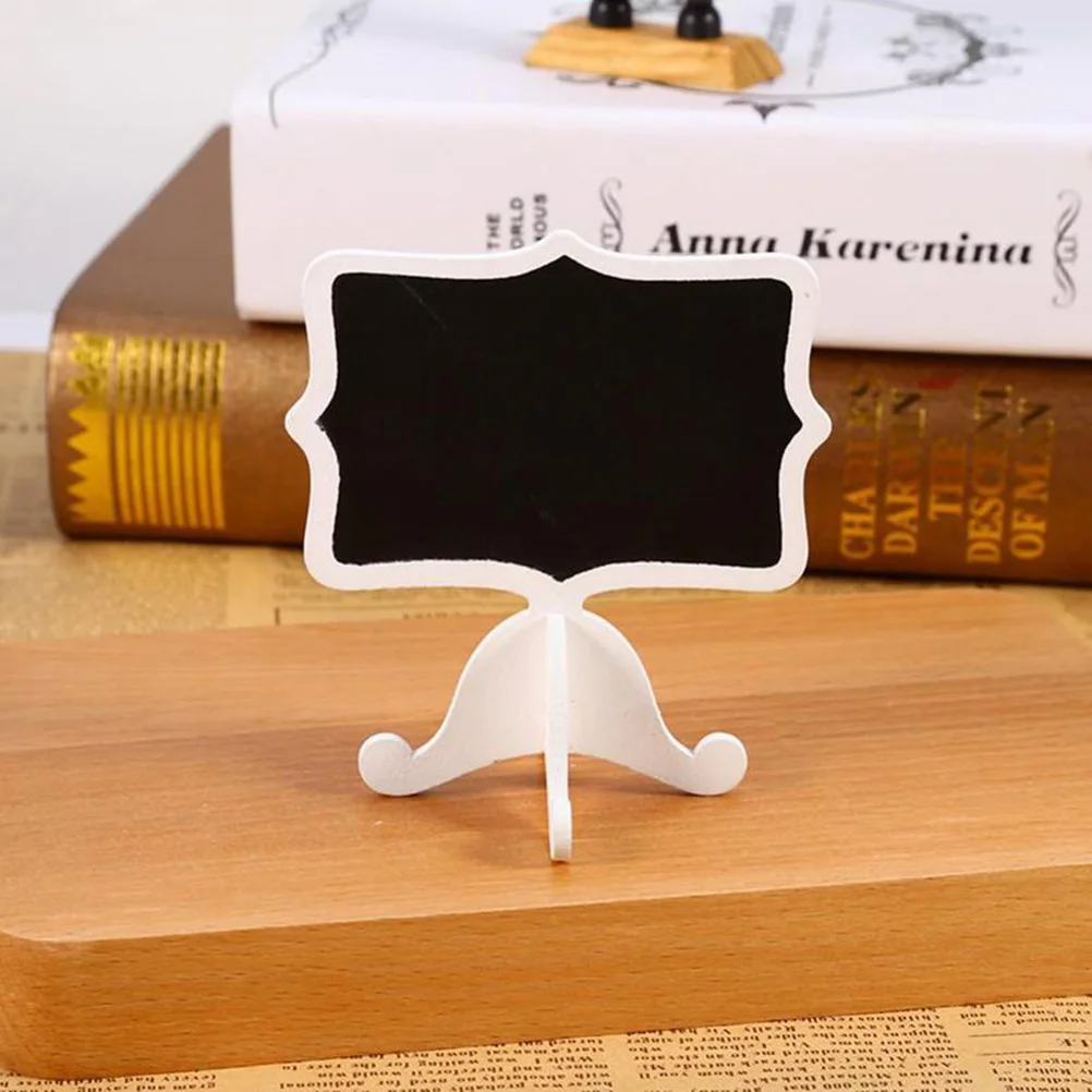 10pcs Mini Chalkboards Signs Wood Decorative Panels Erasable Reusable Message Boards Table Numbers Place Cards Party
