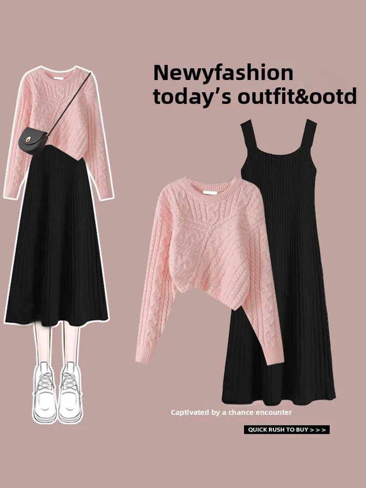 Suéter de punto japonés Retro para mujer, conjunto de monos con diseño holgado, suéter de hilo trenzado Sle, Otoño, Faion