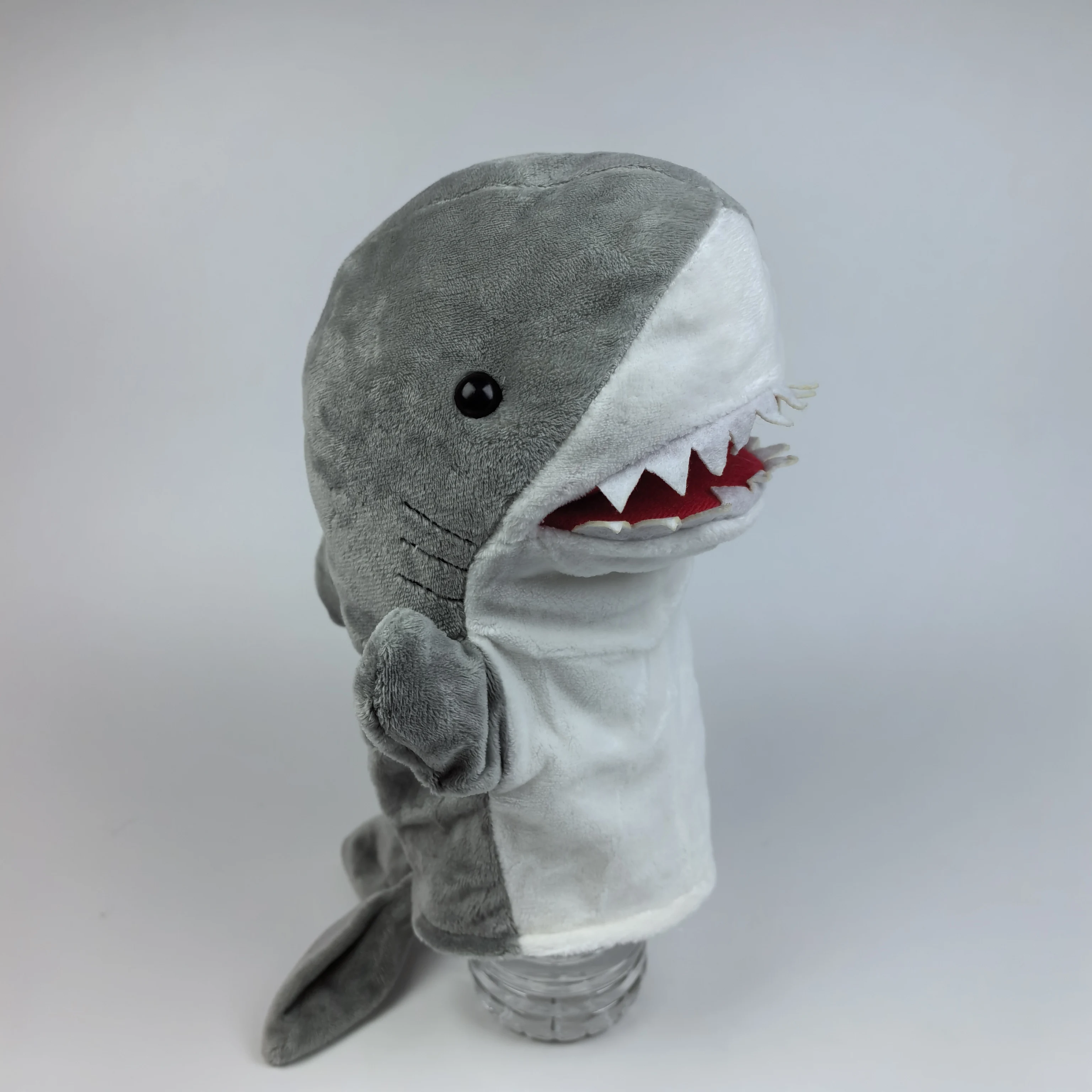 33cm Shark Puppet Show Story Telling Dolls giocattolo educativo Man-eater shark peluche burattini a mano animali marini di peluche