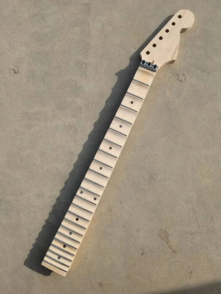 

Yinfente Maple Guitar Neck 22 Fret 25.5 Inch Dots Inlay Scalloped Fretboard Bolt on Heel Floyd Rose Unfinished DIY Project